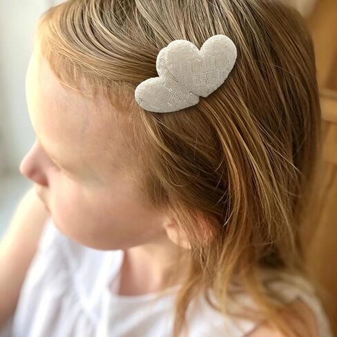 20-piece off-white children's hairpin set, featuring bowknot hair accessories for girls, with 2.4-inch fully wrapped anti-slip hairpins suitable for fine hair. Ideal for daily wear and as a gift in Kuwait