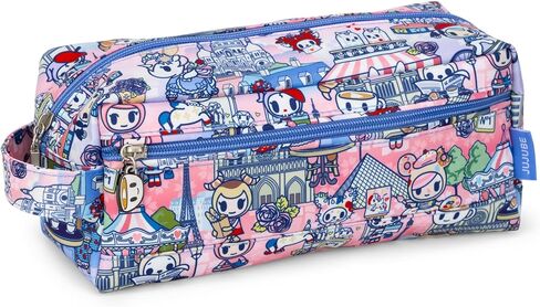 JuJuBe x tokidoki 20th Anniversary Celebration Be Dapper Toiletry Cosmetic Bag, Cute Zippered Pouch Bag for Women and Girls, Ideal Organization for Travel, Luggage, School, Work, Machine Washable in Kuwait