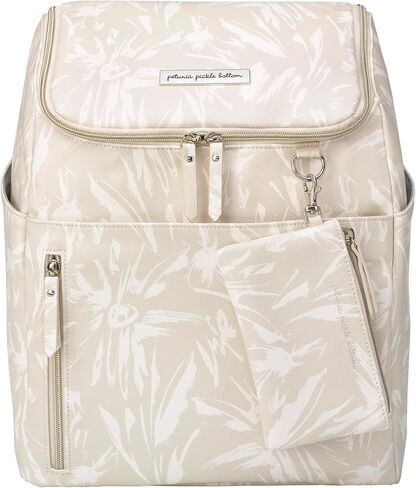 Petunia Pickle Bottom Tempo Backpack, Diaper Bag Designed for Busy Families, Attaches to Stroller or Suitcase, Spacious Main Compartment (Linen Blossoms) in Kuwait