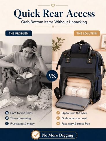 Diaper Bag Backpack, Unisex PU Leather, Very Dark Navy Blue, 16 Pockets, Insulated 3-Bottle Front, Removable Divider, Rear Zip Access, Wipes Dispenser, Stroller Straps, Luggage Sleeve in Kuwait