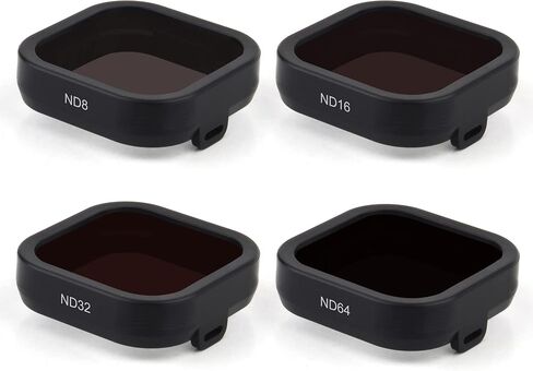 GEPULY ND Filter ND8 ND16 ND32 ND64 for GoPro Hero 12 11 10 9 Black Camera | 3-6 Stop Dimming,Sunny/Cloudy Shoots,Multi Coated Optical Glass For Vloggers,Protective Case, Tethers&Cleaning Cloth Included in Kuwait
