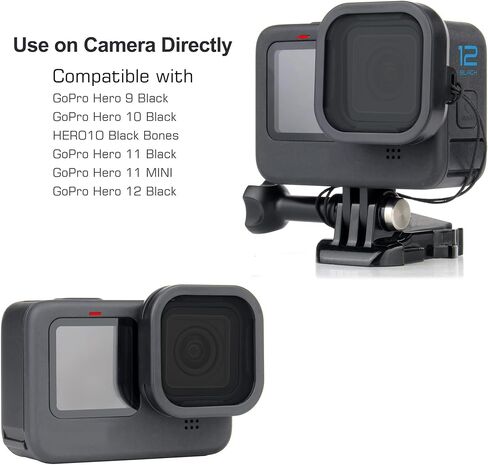 GEPULY ND Filter ND8 ND16 ND32 ND64 for GoPro Hero 12 11 10 9 Black Camera | 3-6 Stop Dimming,Sunny/Cloudy Shoots,Multi Coated Optical Glass For Vloggers,Protective Case, Tethers&Cleaning Cloth Included in Kuwait