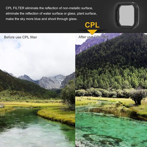 GEPULY ND Filter ND8 ND16 ND32 ND64 for GoPro Hero 12 11 10 9 Black Camera | 3-6 Stop Dimming,Sunny/Cloudy Shoots,Multi Coated Optical Glass For Vloggers,Protective Case, Tethers&Cleaning Cloth Included in Kuwait