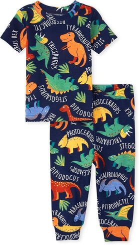 The Children's Place Baby Boys' Snug Fit 100% Cotton Short Sleeve Top and Pants 2 Piece Pajama Set in Kuwait