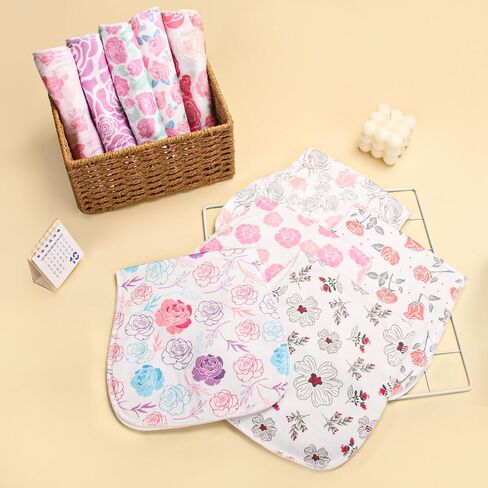 10-Pack Burp Cloths for Baby Boys and Girls - Organic Baby Burp Cloth,Baby Washcloths, Burp Rags, Large Neutral Burp Clothes for Newborn in Kuwait