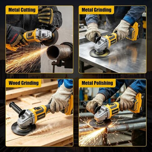 Cordless Angle Grinder for Dewalt 20v Max Battery, (Battery Not Included) | Brushless Cordless Grinder 4 1/2", 9000 RPM, 6 Variable Speed ＆ Dual Safety, Power Angle Grinder Tool for Grinding Cutting in Kuwait