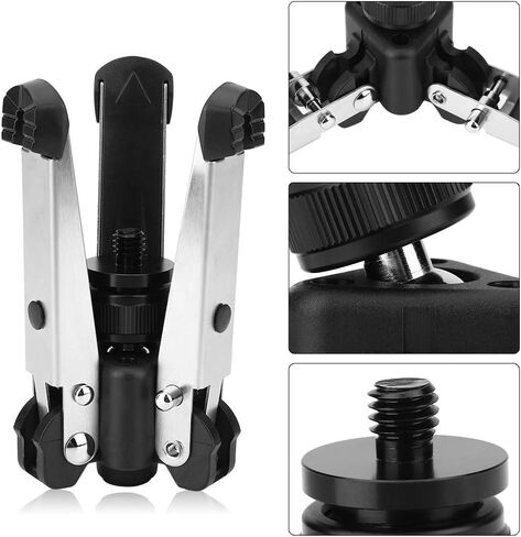Universal Mini Three Feet Support Stand Tripod Monopod Base with 3/8in Mounting Screw, Compact Aluminum Alloy Tripod Base for Hands - Free, Macro Photography & Self - Time in Kuwait