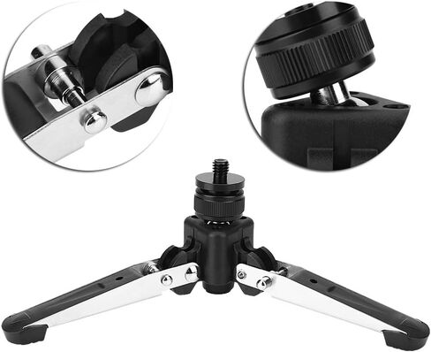 Universal Mini Three Feet Support Stand Tripod Monopod Base with 3/8in Mounting Screw, Compact Aluminum Alloy Tripod Base for Hands - Free, Macro Photography & Self - Time in Kuwait