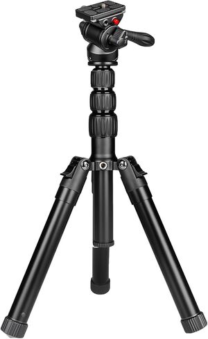 TONYBOO Camera Tripod, Portable Aluminum Alloy Compact Travel Tripod with Pan Tilt Fluid Video Head & Detachable Legs, Lightweight Mini Vlog Tripod for DSLR Camera, Live Streaming, Outdoor Video in Kuwait