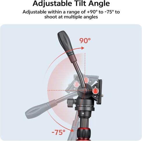 TONYBOO Camera Tripod, Portable Aluminum Alloy Compact Travel Tripod with Pan Tilt Fluid Video Head & Detachable Legs, Lightweight Mini Vlog Tripod for DSLR Camera, Live Streaming, Outdoor Video in Kuwait