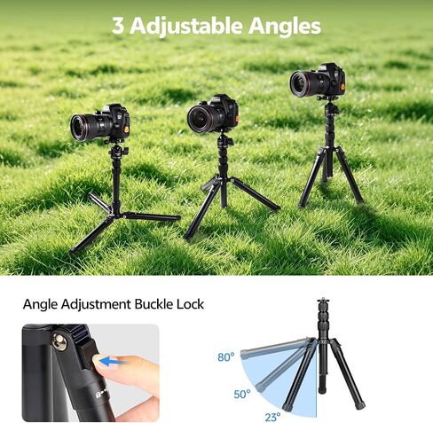 TONYBOO Camera Tripod, Portable Aluminum Alloy Compact Travel Tripod with Pan Tilt Fluid Video Head & Detachable Legs, Lightweight Mini Vlog Tripod for DSLR Camera, Live Streaming, Outdoor Video in Kuwait