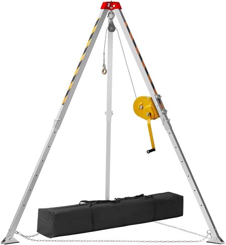 Industrial Manhole Access Tripod Stand,with Self Locking Winch 2600lbs | Foldable Aluminum Tripod , 1200LBS & 2600LBS Options for Underground Pipeline Inspection in Kuwait