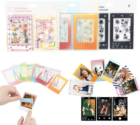 Sticker Frames for Fujifilm Instax Wide Film 86x108mm | 24pcs, 3.38x4.25in, Retro Film-Style, Self-Adhesive & Torn-Resistant, for Instax Wide 400 EVO Photo Border Sticker Frames in Kuwait