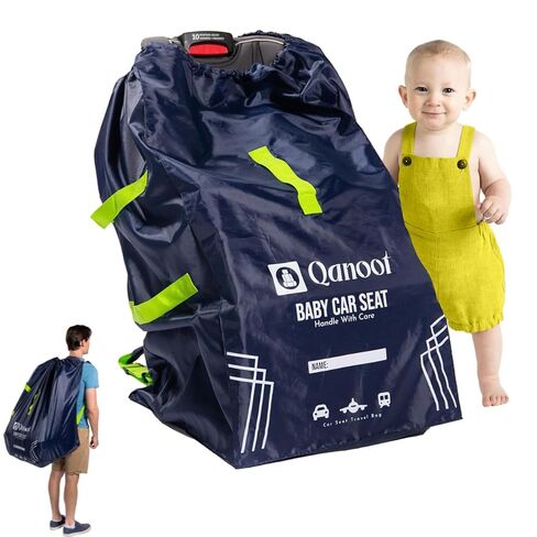 Infant Car Seat Travel Bag for Airplane - Durable Gate Check Bag for Car Seats that fits easily on Convertible Car Seats, Infant Carriers & Booster Seats (Backpack, Blue) in Kuwait