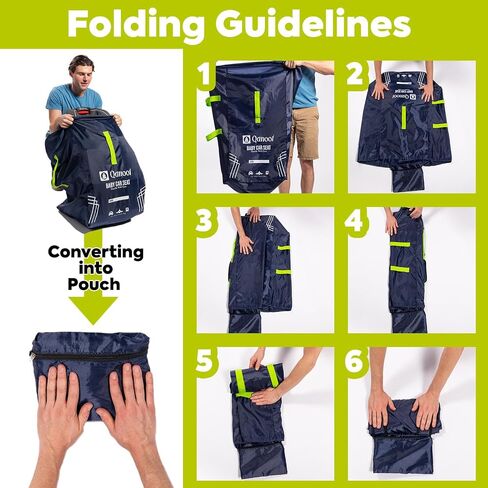 Infant Car Seat Travel Bag for Airplane - Durable Gate Check Bag for Car Seats that fits easily on Convertible Car Seats, Infant Carriers & Booster Seats (Backpack, Blue) in Kuwait