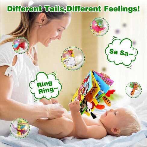 Vanmor 2 PCS Crinkle Baby Books 0-6 Months, Sensory Touch Feel Busy Soft Activity Book for Infants, Dinosaur & Farm Travel Toys, Newborn Must Haves Shower Gifts for Baby Boy Girl in Kuwait