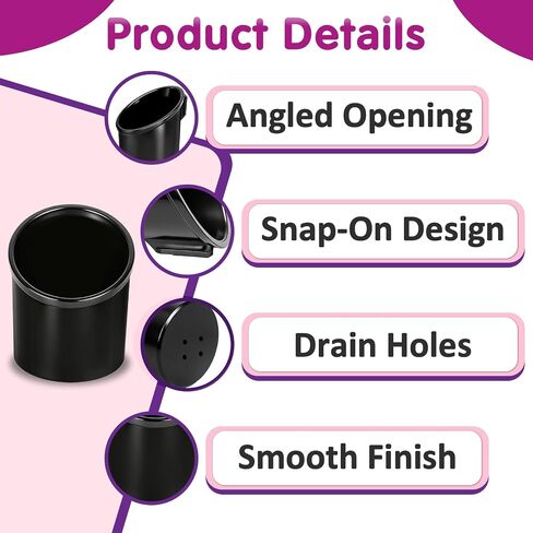 2 Pcs Car Seat Cup Holders Compatible with Graco 4Ever DLX Car Seats | PP Injection Molded Material, Toddler Car Seat Accessory, With Drain Holes, Dishwasher Safe Replacement Cup Holder, Black in Kuwait