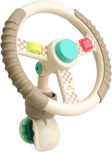 Itzy Ritzy Steering Wheel Toy for Strollers & Wagons - Bitzy Driver Sensory Toy Includes Spinning Wheel, 3 Fidget Features, and Adjustable Clip for Strollers, Wagons & Shopping Carts in Kuwait