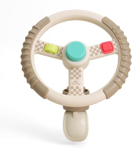 Itzy Ritzy Steering Wheel Toy for Strollers & Wagons - Bitzy Driver Sensory Toy Includes Spinning Wheel, 3 Fidget Features, and Adjustable Clip for Strollers, Wagons & Shopping Carts in Kuwait