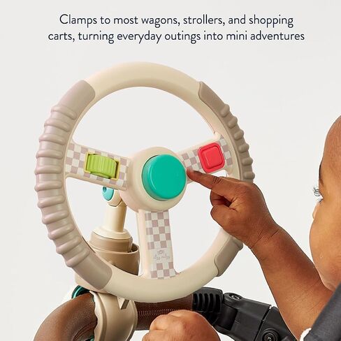 Itzy Ritzy Steering Wheel Toy for Strollers & Wagons - Bitzy Driver Sensory Toy Includes Spinning Wheel, 3 Fidget Features, and Adjustable Clip for Strollers, Wagons & Shopping Carts in Kuwait