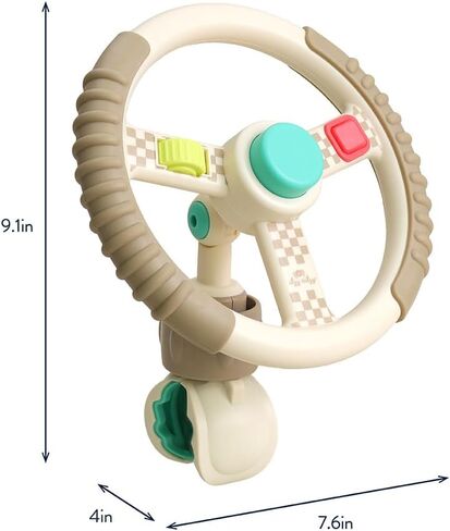 Itzy Ritzy Steering Wheel Toy for Strollers & Wagons - Bitzy Driver Sensory Toy Includes Spinning Wheel, 3 Fidget Features, and Adjustable Clip for Strollers, Wagons & Shopping Carts in Kuwait