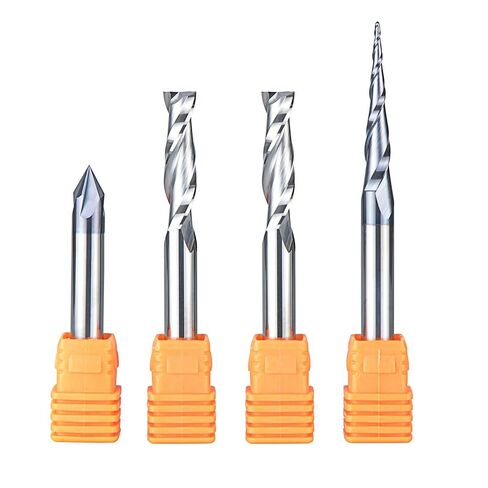 SpeTool 8Pcs Carbide CNC Router Bits Set 1/4 Inch Shank for Woodworking Detail Carving Trimming V Groove Engraving Slotting Mortise in Kuwait
