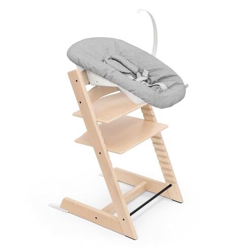 Stokke Tripp Trapp High Chair with Newborn Set Bundle, Natural | Includes High Chair, Newborn Set, for Newborns Up to 20 lbs, Adjustable 5-Point Harness, Fits at Dining Table, Cozy and Safe in Kuwait