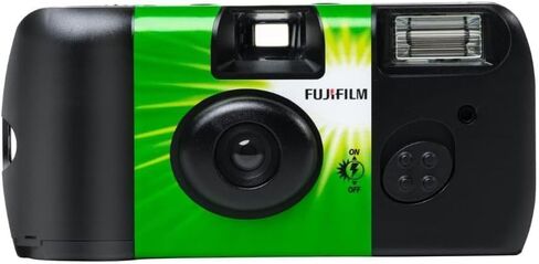 Fujifilm QuickSnap Flash 400 Camera, Fujifilm Disposable Camera with Flash, 27 Exposures with Sunshine Photo Microfiber Cloth (6 Pack) in Kuwait