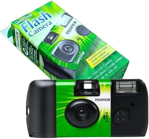 Fujifilm QuickSnap Flash 400 Camera, Fujifilm Disposable Camera with Flash, 27 Exposures with Sunshine Photo Microfiber Cloth (6 Pack) in Kuwait