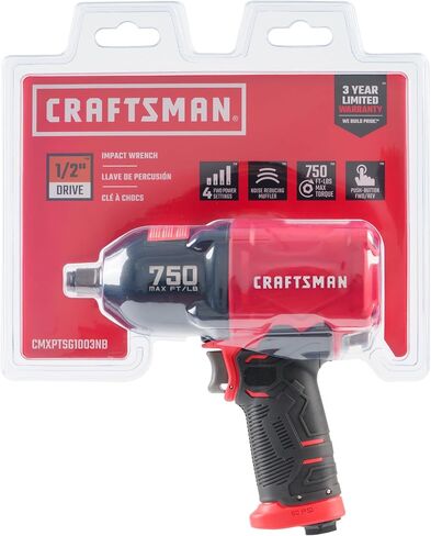 CRAFTSMAN 1/2-in 750 ft-lbs Air Impact Wrench, Composite Body, Variable Power Settings, 1/4-in NPT Air Inlet in Kuwait