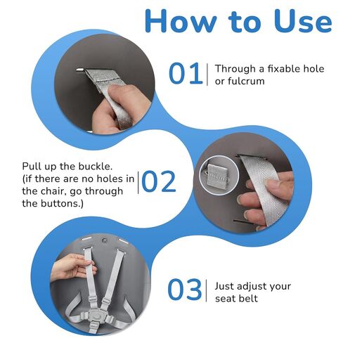 High Chair Straps Replacement Compatible with Graco 6 in 1 High Chair | Adjustable 5 Point Harness, Universal Seat Safety Belt, HighChair Accessories in Kuwait