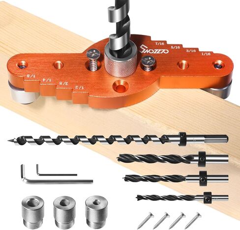Dowel Jig Kit (& 1/2",1/4", 5/16", 3/8" Drill Bit), Self-centering Scriber | Drill Guide,Centering Hole Drill(Does not include 1/2" rails) in Saudi Arabia