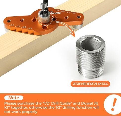 Dowel Jig Kit (& 1/2",1/4", 5/16", 3/8" Drill Bit), Self-centering Scriber | Drill Guide,Centering Hole Drill(Does not include 1/2" rails) in Saudi Arabia