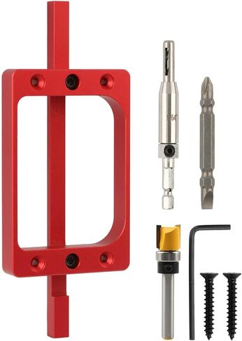 Door Hinge Jig for Door and Jamb, 3-1/2" Fixed Size Doo r Hinge Template Installation Kit Fits 3" Length 1/4" R, 5/8" R and Square Corner Hinges(red) in Kuwait