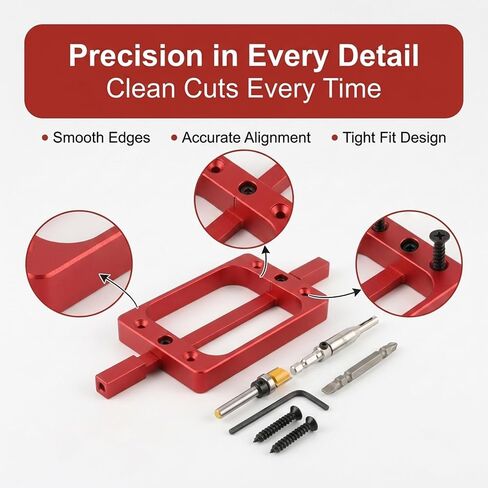 Door Hinge Jig for Door and Jamb, 3-1/2" Fixed Size Doo r Hinge Template Installation Kit Fits 3" Length 1/4" R, 5/8" R and Square Corner Hinges(red) in Kuwait