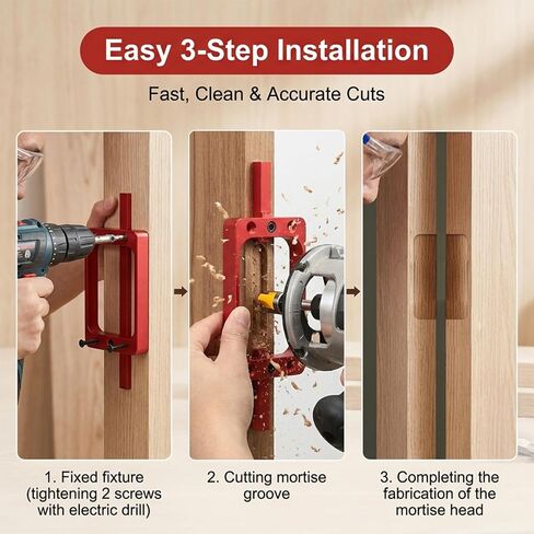 Door Hinge Jig for Door and Jamb, 3-1/2" Fixed Size Doo r Hinge Template Installation Kit Fits 3" Length 1/4" R, 5/8" R and Square Corner Hinges(red) in Kuwait