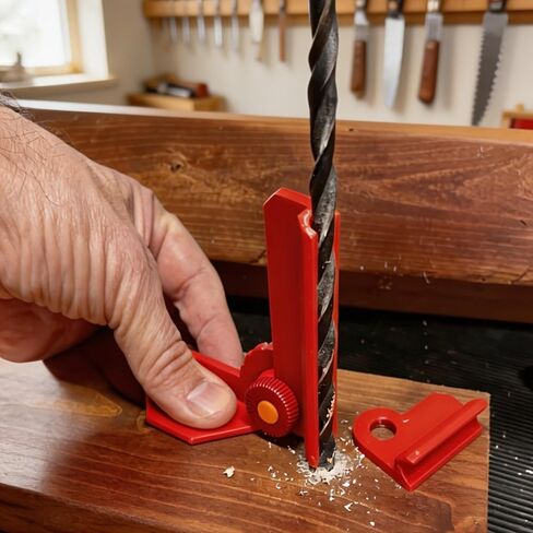 5 Angle Adjustable Drill Guide Jig, 0°–90° Precision Drilling Locator, Portable Woodworking Drill Alignment Tool for Straight & Angled Holes, DIY Carpentry in Kuwait