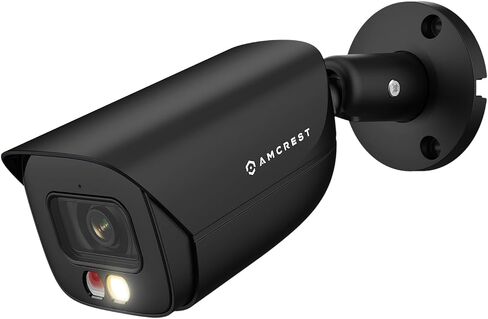 Amcrest 5MP IP PoE AI Camera w/ 49ft Color Night Vision, Security Outdoor Bullet Camera, Built-in Microphone, Human & Vehicle Detection, Active Deterrent, 129° FOV, 5MP@20fps IP5M-B1276EB-AI (Black) in Kuwait