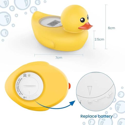 Baby Bath Thermometer Famidoc FDTH-V0-22 Water Temperature Test Floating on Water and Room Digital Bath tub Thermometers Duck Bath Thermometer Baby Safety New Upgraded in Kuwait