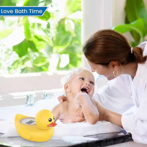 Baby Bath Thermometer Famidoc FDTH-V0-22 Water Temperature Test Floating on Water and Room Digital Bath tub Thermometers Duck Bath Thermometer Baby Safety New Upgraded in Kuwait