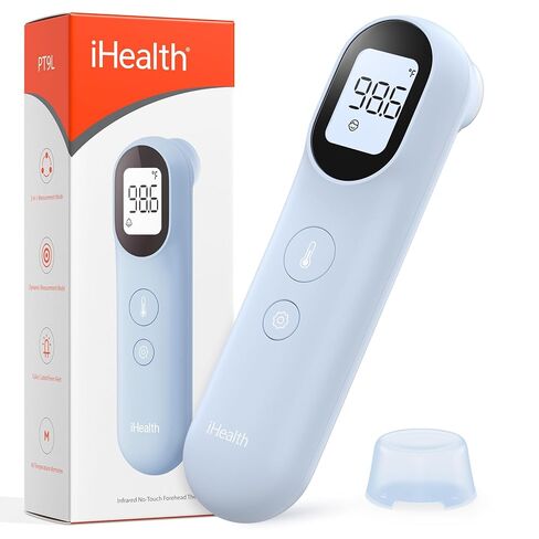 iHealth Infrared Digital Thermometer for Adults, Kids, Baby PT9L Blue | 3-in-1 Mode & 3-Color Prompt, Fever Alarm & Silent Mode, Forehead & Object Detection, 40 Memory Storages in Kuwait