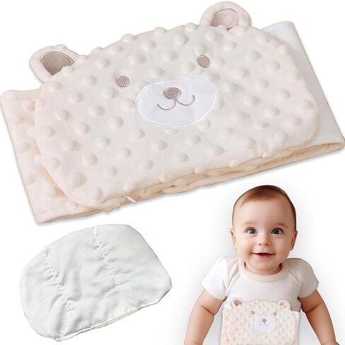 Baby Colic Relief Gripe Belt Seed Heating Pad with Gentle Warmth Tummy Wrap for Soothing Gas and Upset Stomach (Beige, 0m+) in Kuwait