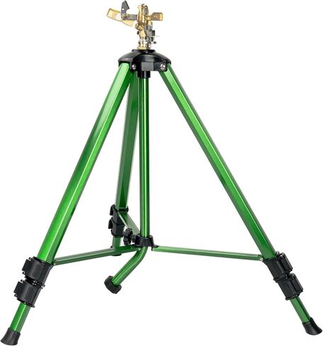 Impact Sprinkler on Tripod Base, Heavy Duty Adjustable Zinc Sprinkler Head for Lawn Yard Garden, 360 Degree Large Area Irrigation, 3/4" Connector Extension Legs Flip Locks, 2 Pack in Kuwait