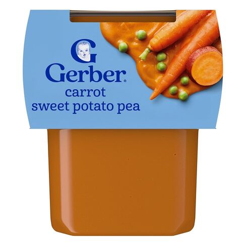 Gerber Stage 2 Baby Food, Pea Carrot Spinach Puree Tubs, Baby Puree, 16PK in Kuwait