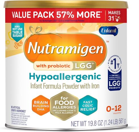 Enfamil, Nutramigen Hypoallergenic Baby Formula with Iron, Lactose Free, Colic Relief from Cow's Milk Allergy Starts in 24 Hours, Brain Building Dha, Probiotic LGG for Immune Support in Kuwait