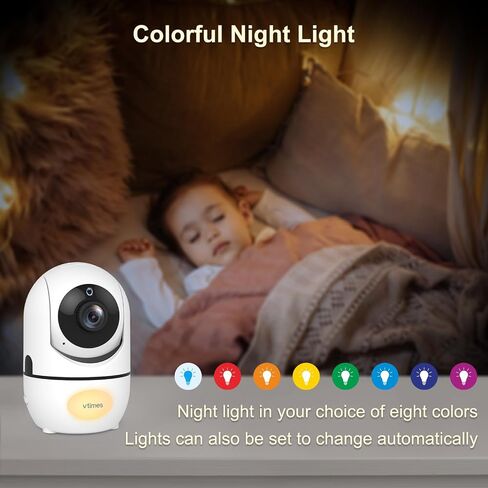 VTimes Baby Monitor with Camera and Audio, 5.5" 720P HD Screen Video Baby Monitor No WiFi VOX Mode Pan-Tilt-Zoom Alarm and 1000ft Range, Night Vision and Night Light, Ideal for Baby/Elderly/Pet in Kuwait
