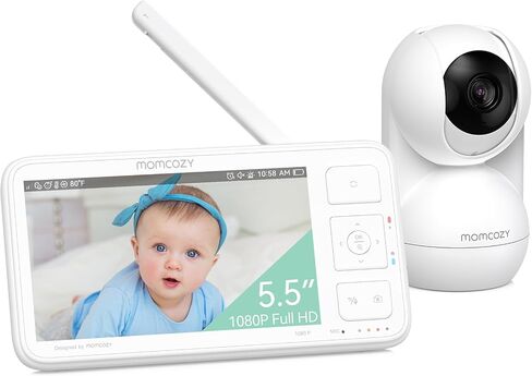 Momcozy Video Baby Monitor, 5.5'' 1080P Full HD Baby Monitor Camera No WiFi | Infrared Night Vision, 5800mAh Battery & 120h Long-last, ECO, VOX, 2-Way Audio, 1640ft Range, Record and Rewind Locally, BM03 in Saudi Arabia