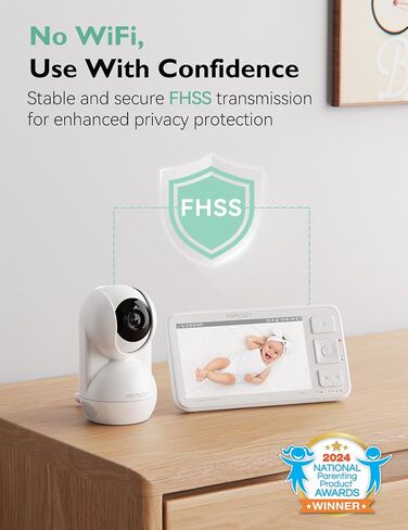 Momcozy Video Baby Monitor, 5.5'' 1080P Full HD Baby Monitor Camera No WiFi | Infrared Night Vision, 5800mAh Battery & 120h Long-last, ECO, VOX, 2-Way Audio, 1640ft Range, Record and Rewind Locally, BM03 in Saudi Arabia