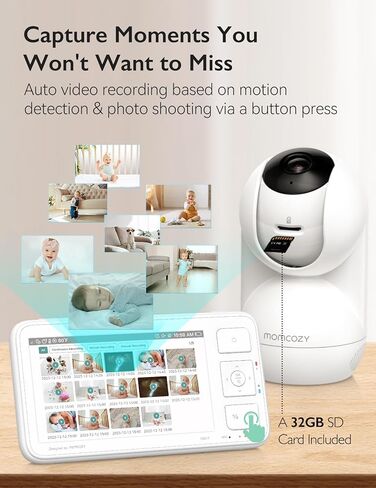 Momcozy Video Baby Monitor, 5.5'' 1080P Full HD Baby Monitor Camera No WiFi | Infrared Night Vision, 5800mAh Battery & 120h Long-last, ECO, VOX, 2-Way Audio, 1640ft Range, Record and Rewind Locally, BM03 in Saudi Arabia