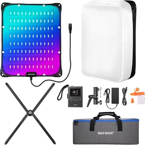 NEEWER Pro 200W Flexible LED Video Light, Studio RGB Panel Light Mat Kit with Softbox APP/2.4G/DMX Control 2500-10000K 25000lux/0.5m CRI95+, Key Lighting for Live Streaming Video Recording, AF200C in Kuwait